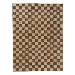 Ferm Living - Karierte Wolle-Jute-Teppiche | Braun