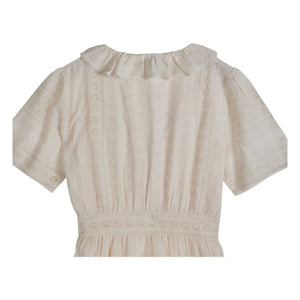 Emile et Ida – Baumwollkleid mit Lochstickerei | Creme