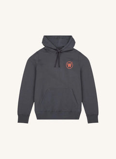Wood Wood - Ian Organische Baumwolle Logo Kapuzen-Sweatshirt - Erwachsenen-Kollektion | Dunkelgrau
