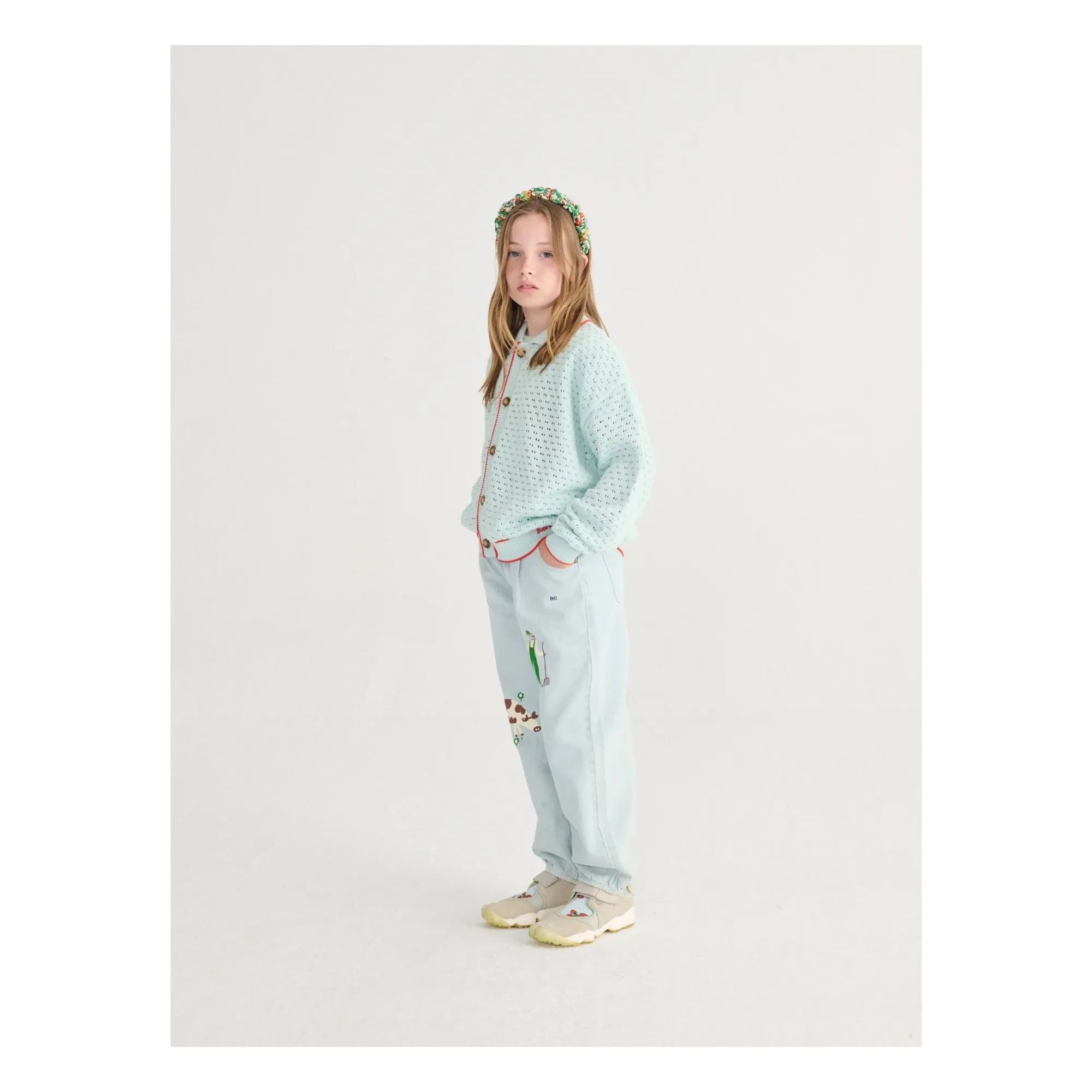 Bobo Choses – Haarband mit Blumenmuster aus recycelten Fasern | Weiß