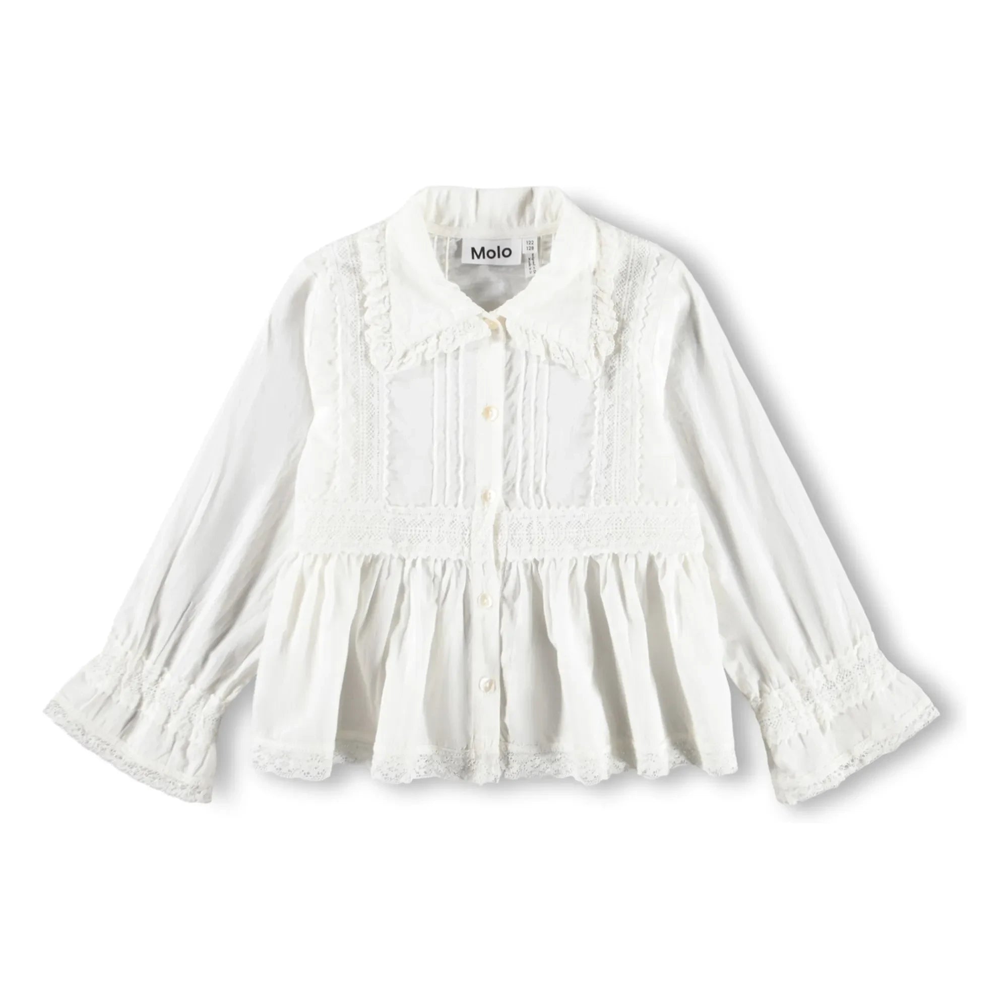 Molo - Reece Bio-Baumwolle Bluse mit Rüschen | Weiß