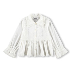 Molo - Reece Bio-Baumwolle Bluse mit Rüschen | Weiß