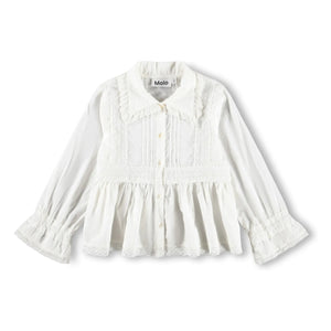 Molo - Reece Bio-Baumwolle Bluse mit Rüschen | Weiß