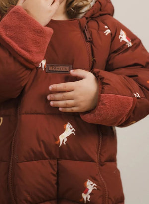 Töastie - Aus recycelten Fasern hergestellte wasserdichte Reitjacke | Terracotta