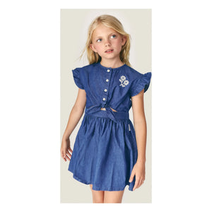 Mipounet - Amélie Knotenkleid aus Baumwolldenim BCI | Blau