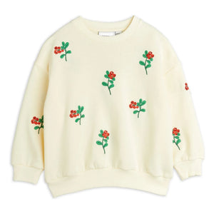 Mini Rodini - Sweatshirt aus Bio-Baumwolle mit Blumenmuster | Ecru