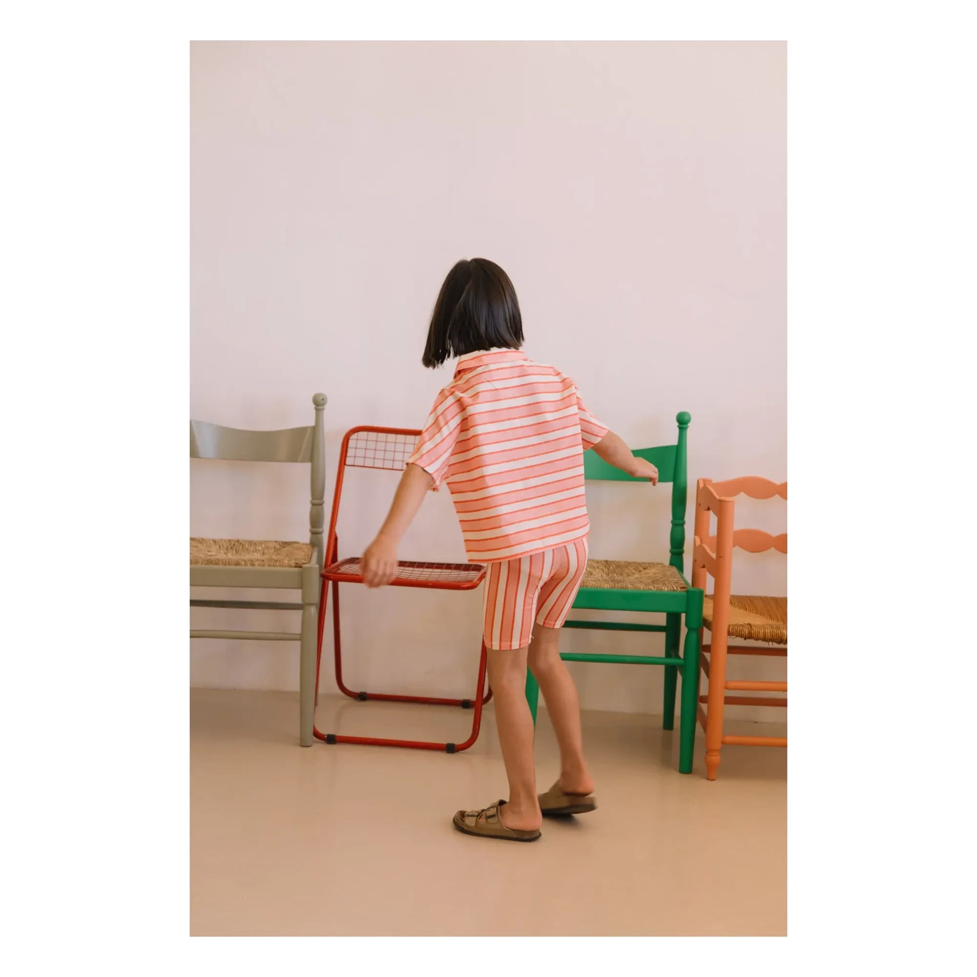 Studio Bohème - Jeannie Gestreifte Bio-Baumwolle | Rosa