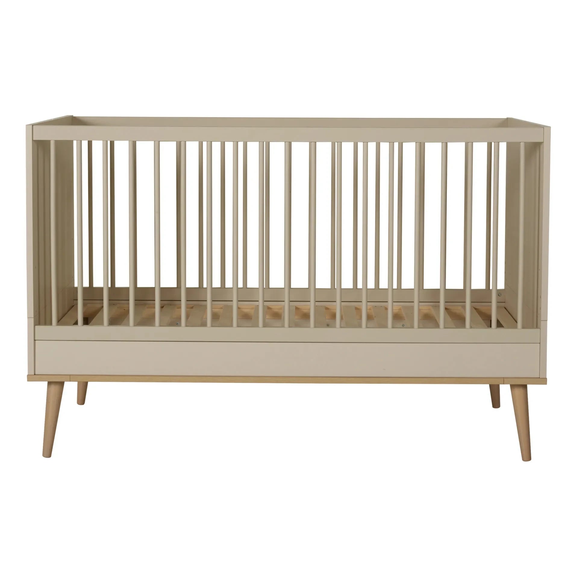 Quax - Flow Eiche Babybett 70 x 140 cm | Clay