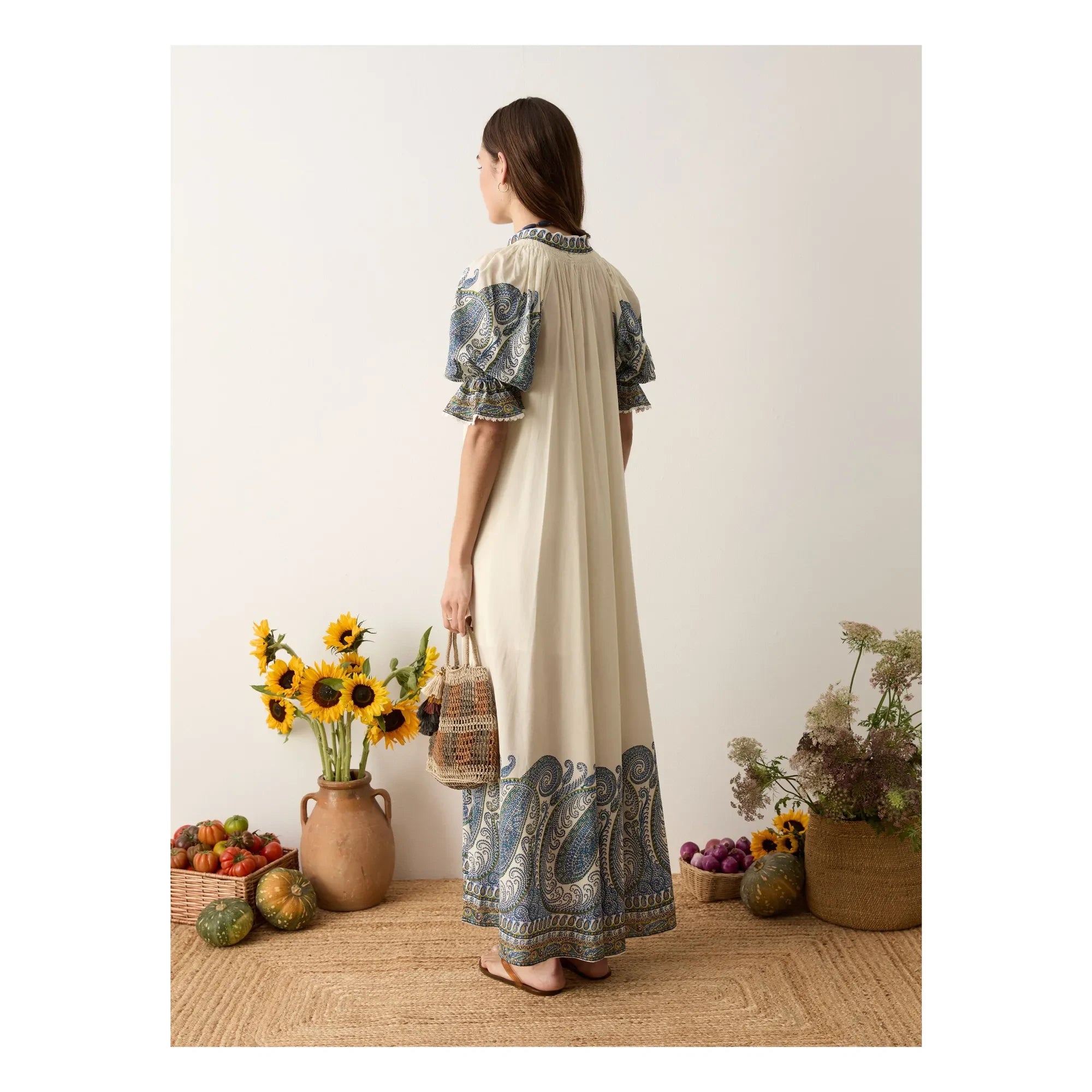 Boteh - Arcadia Baumwollkleid | Lapislazuli