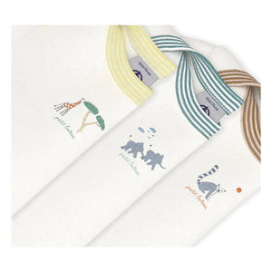 Petit Bateau – Strampler „Tiere“ aus Bio-Baumwolle, 3er-Pack | Weiß