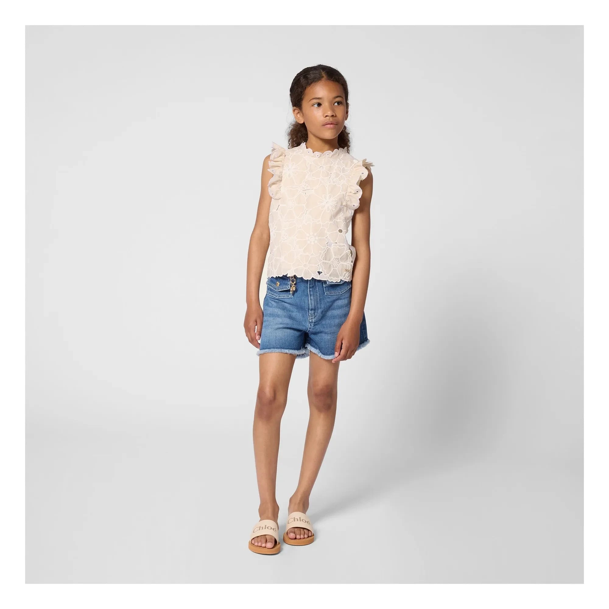 Chloé - Logo-Sandalen | Weiß