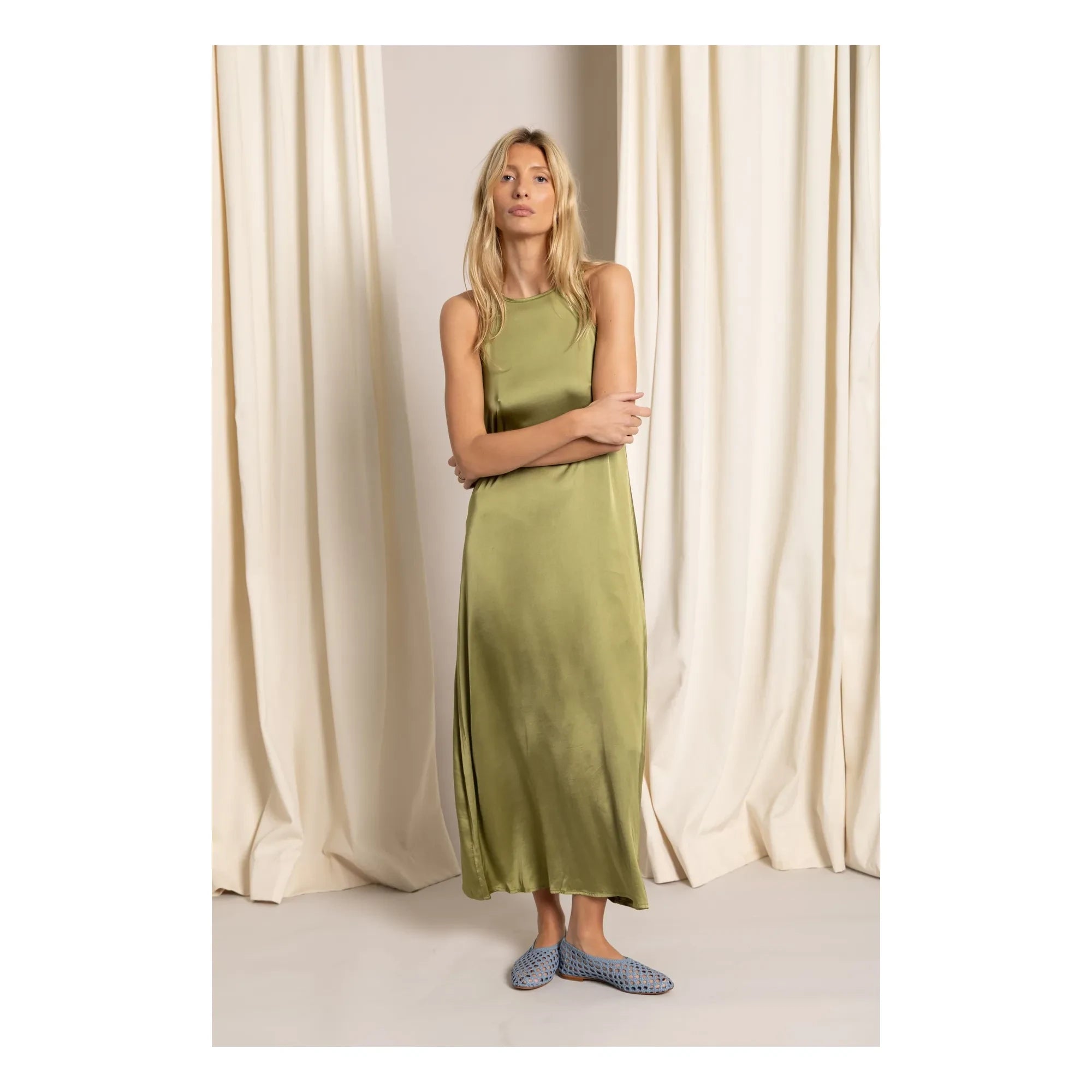 Smallable Woman - Zelie Satin Kleid | Anisgrün