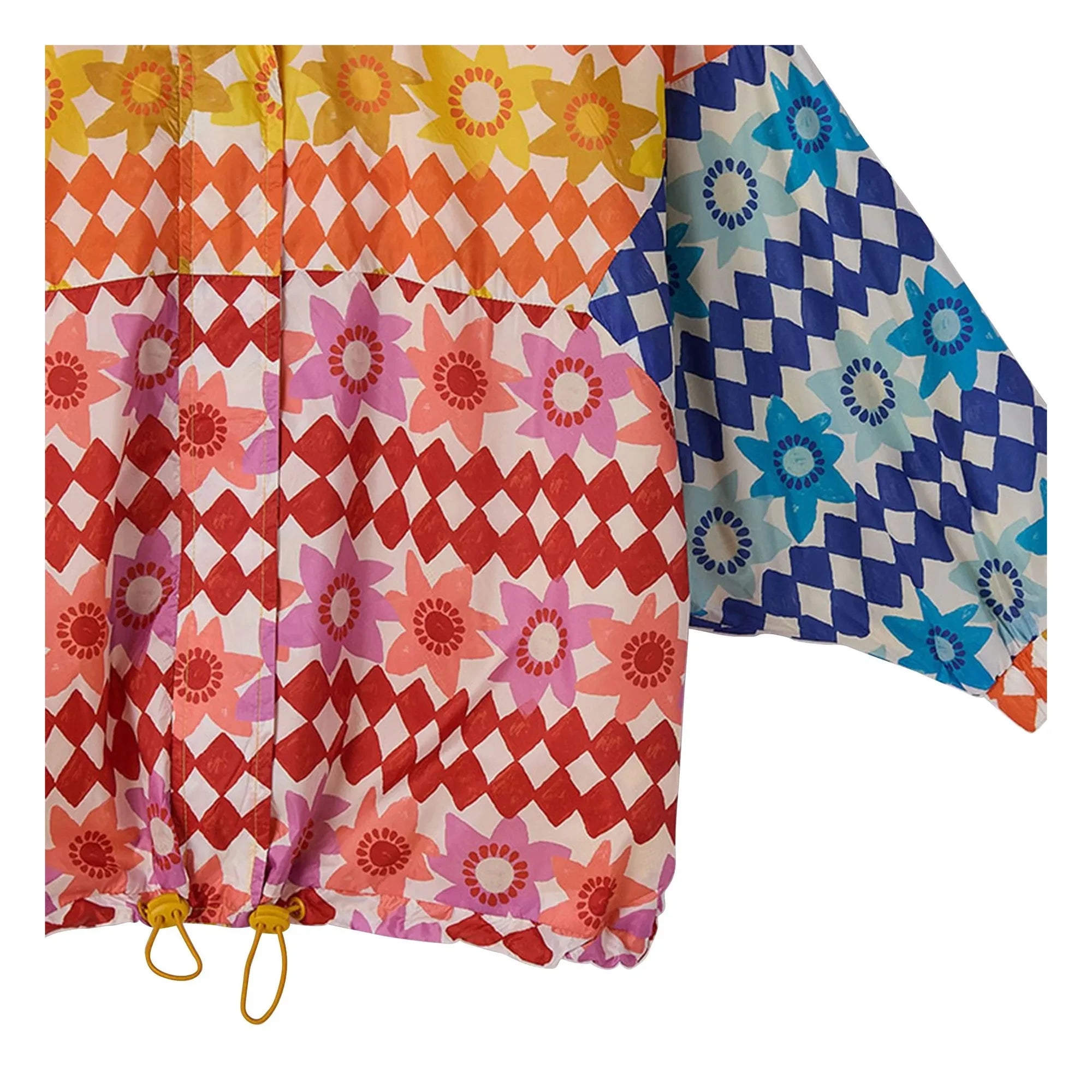 Fabula - Damier Fleurs Windjacke | Orange