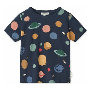 Liewood - Apia Planets T-Shirt aus Bio-Baumwolle | Marineblau