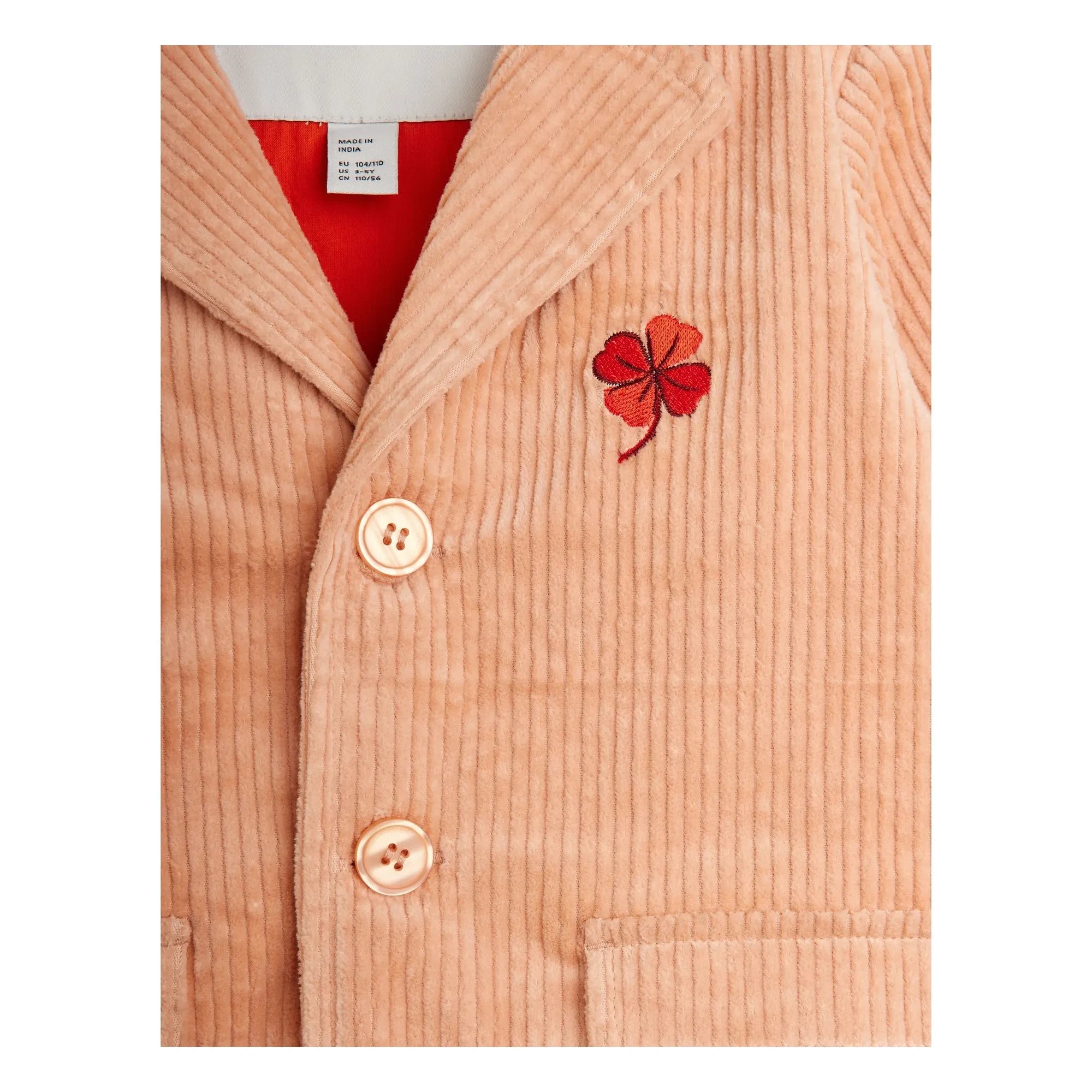 Mini Rodini - Clover Samt-Jacke | Koralle