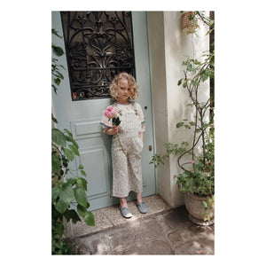 Emile et Ida - Latzhose mit Blumenmuster | Creme