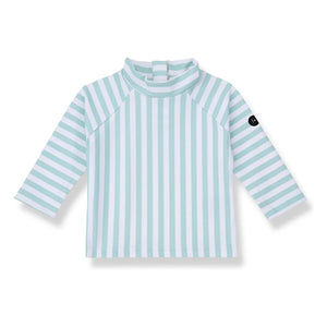 1+ in the family - Telmo Gestreiftes UV-Schutz-T-Shirt | Mandelgrün