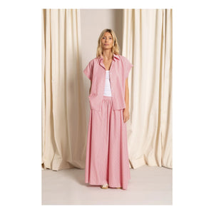 Smallable Woman - Gestreifte Bella Crop Bluse | Kirschrot