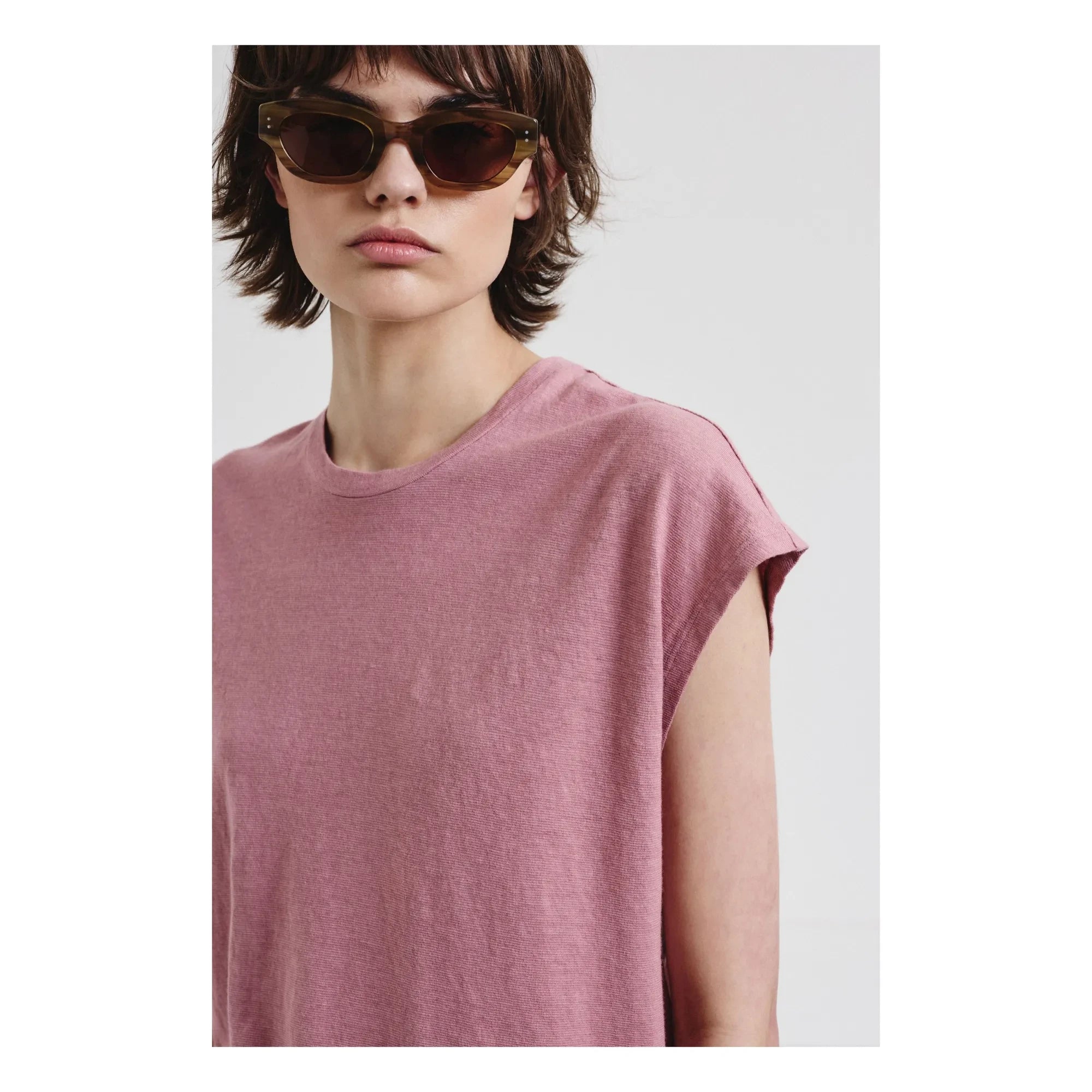 Pomandère - T-Shirt aus Baumwoll- und Leinenjersey | Mauve