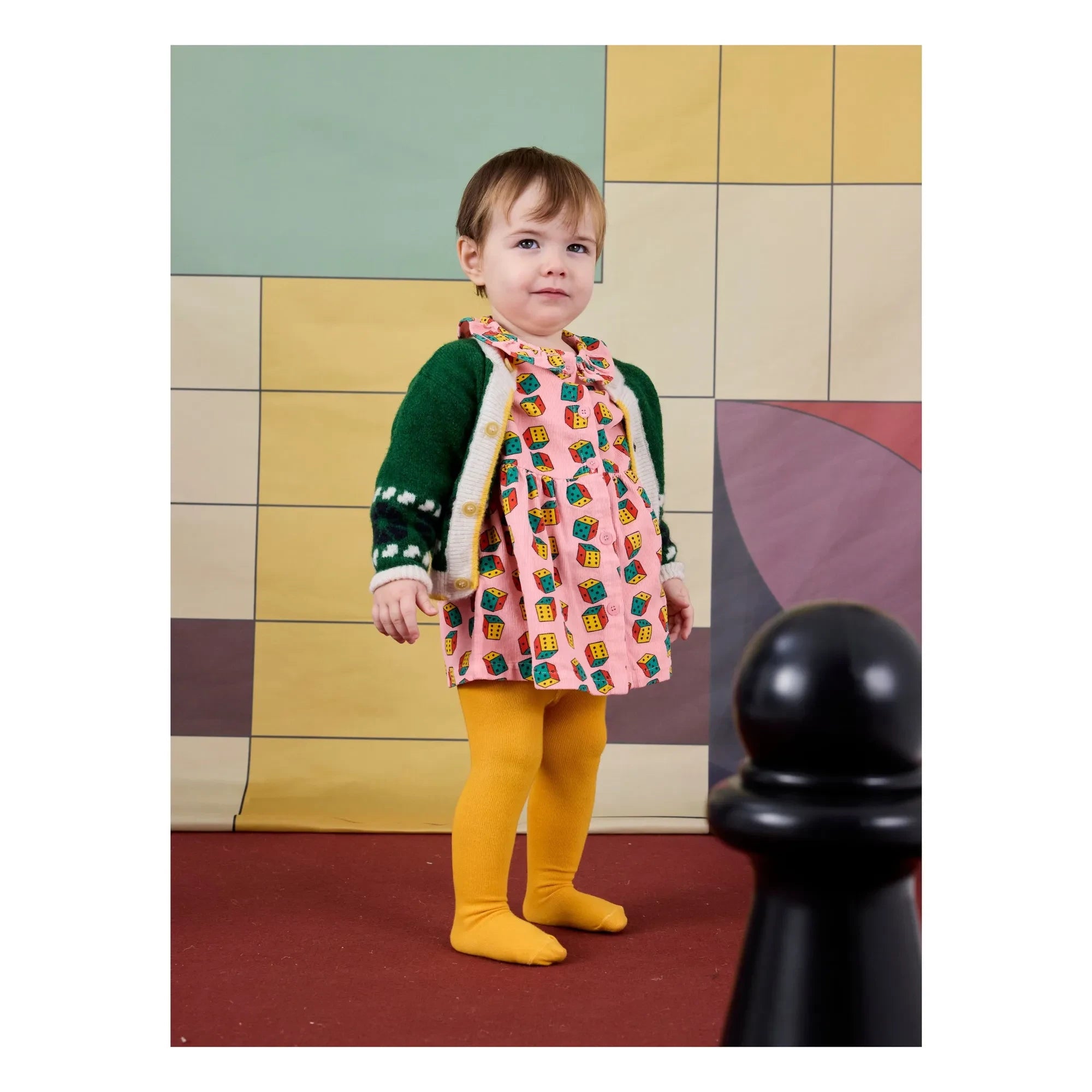 Bobo Choses - Cord-Kleid aus Bio-Baumwolle mit Würfelmuster | Rosa