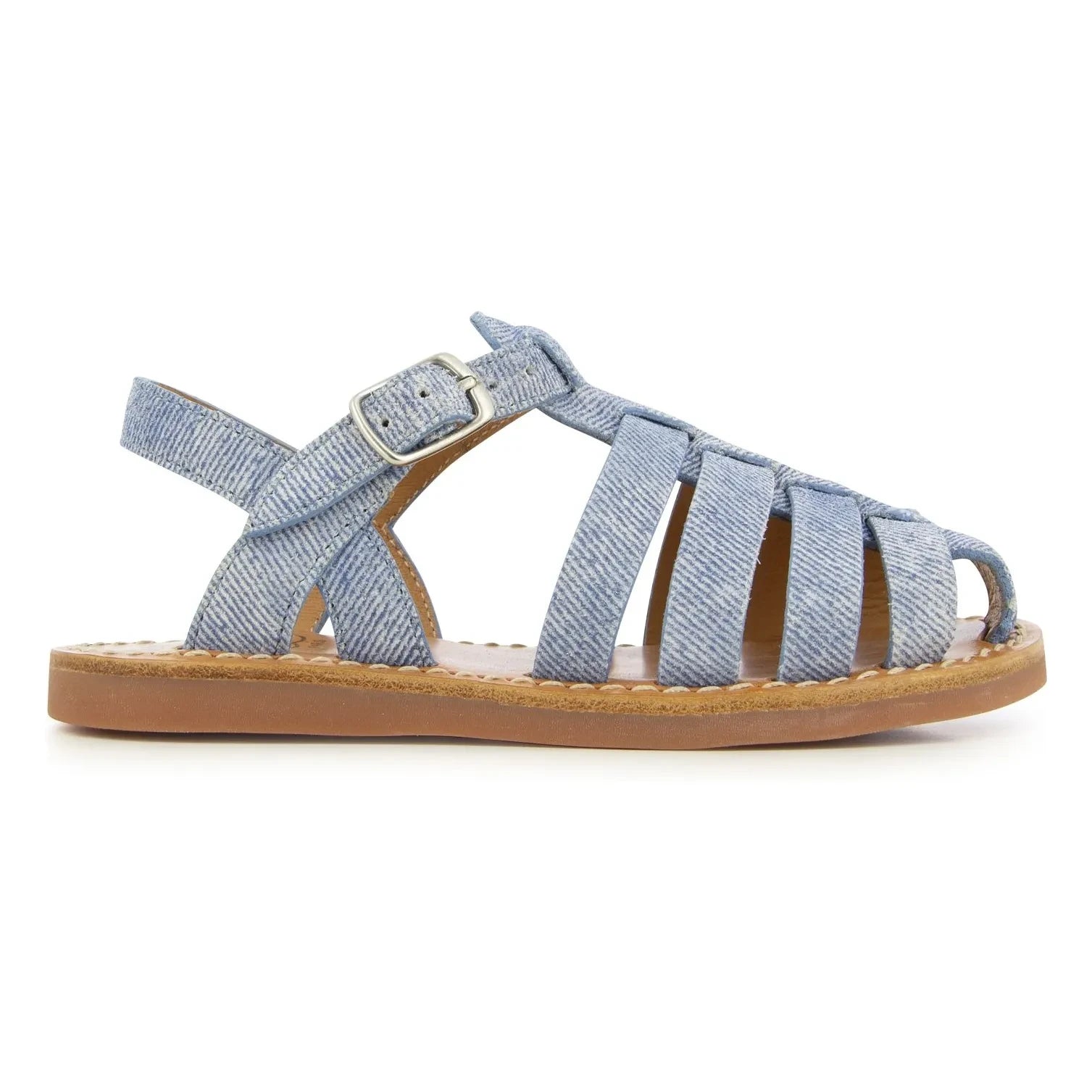 Pom d'Api - Beach-Stitch Dad Sandale | Denimblau