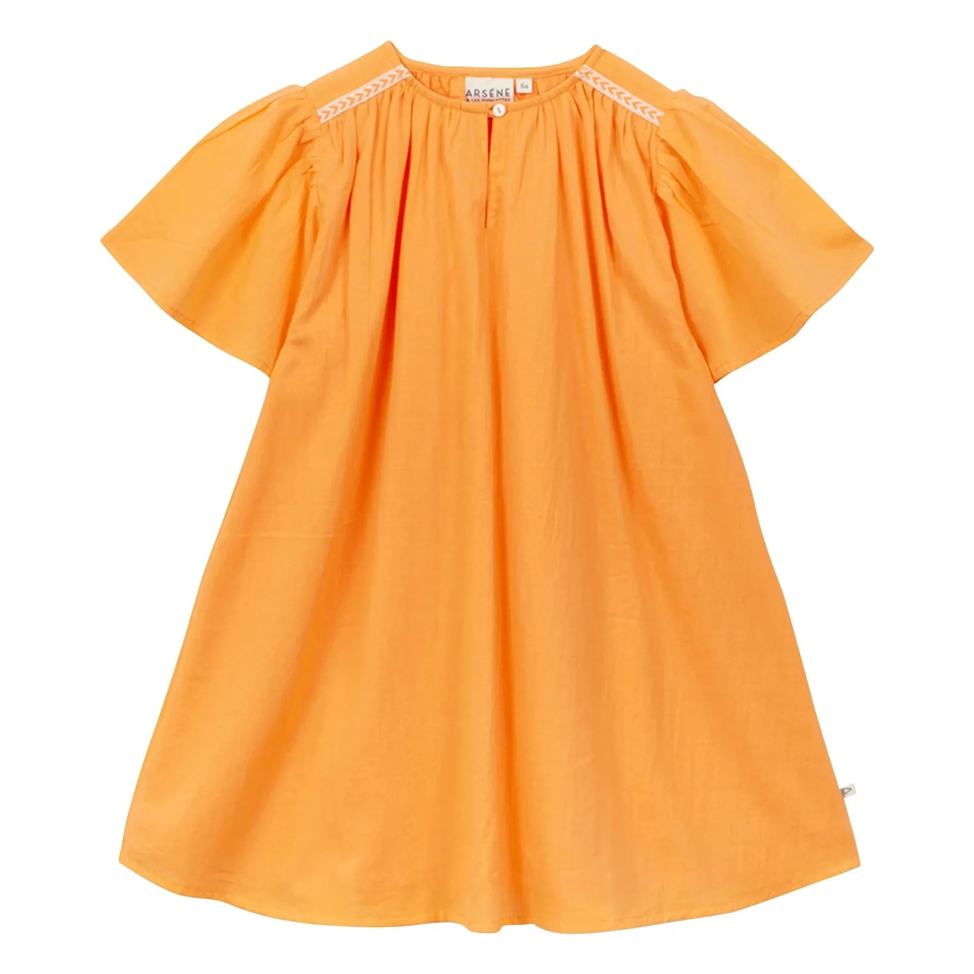 Arsène et Les Pipelettes – Volantkleid aus Bio-Baumwollvoile | Orange