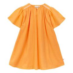 Arsène et Les Pipelettes – Volantkleid aus Bio-Baumwollvoile | Orange