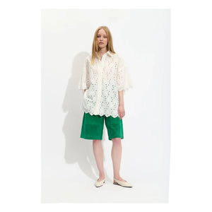 BELLEPIECE - Pio Baumwolle Bestickte Bluse | Weiß