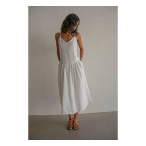THEAVANT - Grace Kleid aus Baumwoll- und Seidenpopeline | Weiß