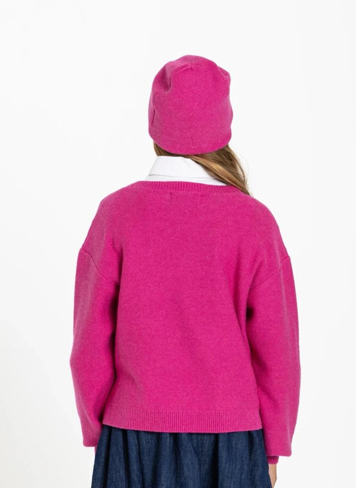 Smallable Kid - Shelly "Keep On Moving" Wolle Pullover | Fuchsia