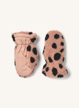 Liewood - Grethe Leopar Recycelte Fleece Sherpa Handschuhe | Blass Rosa