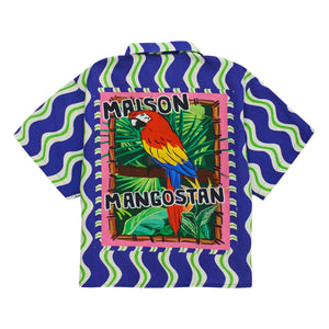 Maison Mangostan - Wave Parrot Hemd | Blau