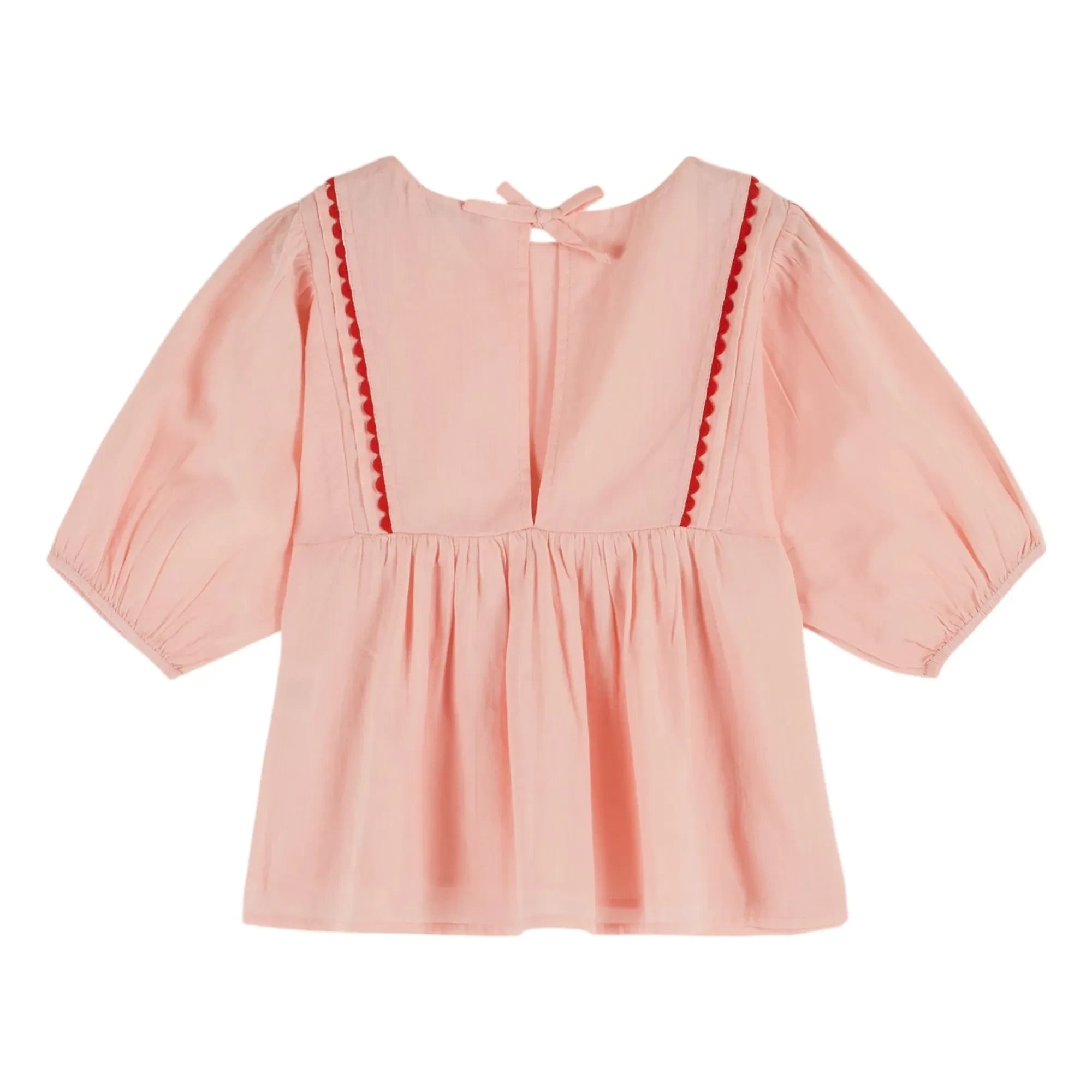 Emile et Ida - Voile Bluse mit Rüschen | Blassrosa