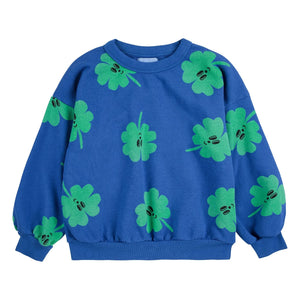 Bobo Choses - Trèfles Bio-Baumwoll-Sweatshirt | Blau