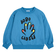 Bobo Choses - High Five Bio-Baumwoll-Sweatshirt | Blau