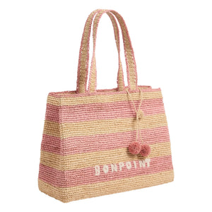 Bonpoint - Esma Gestreifte Basttasche | Natur