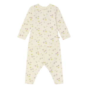 Bonpoint - Genna Fleuri Bio-Baumwoll-T-Shirt und Leggings Set | Ecru