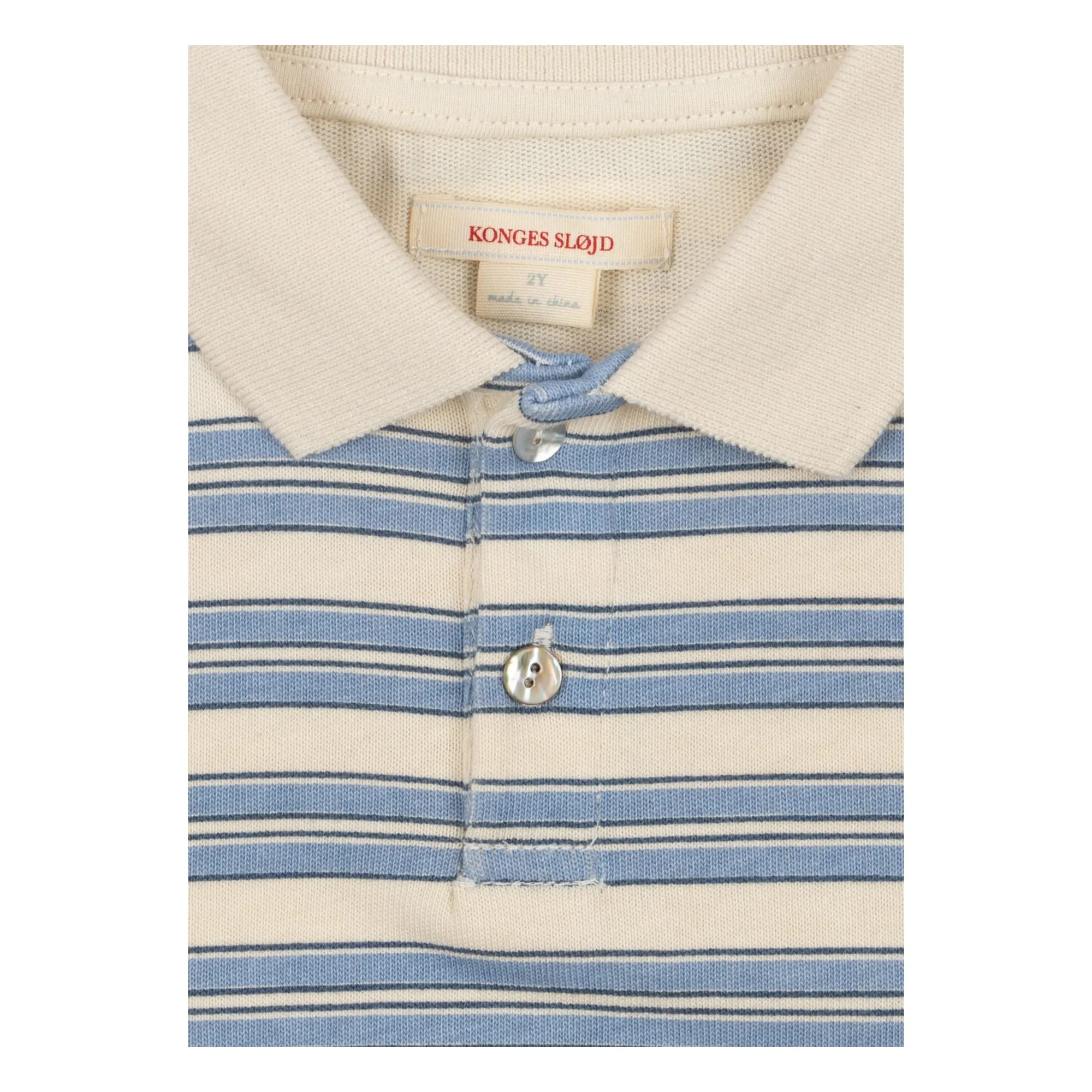 Konges Sløjd - Gepunktetes Gestreiftes Bio-Baumwoll-Polo-Shirt | Blau