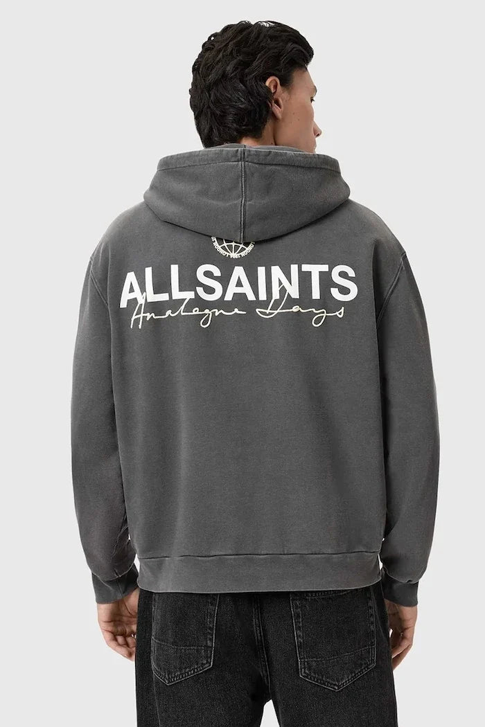 AllSaints Kapüşonlu Erkek Pamuklu EMBLEM Sweatshirt