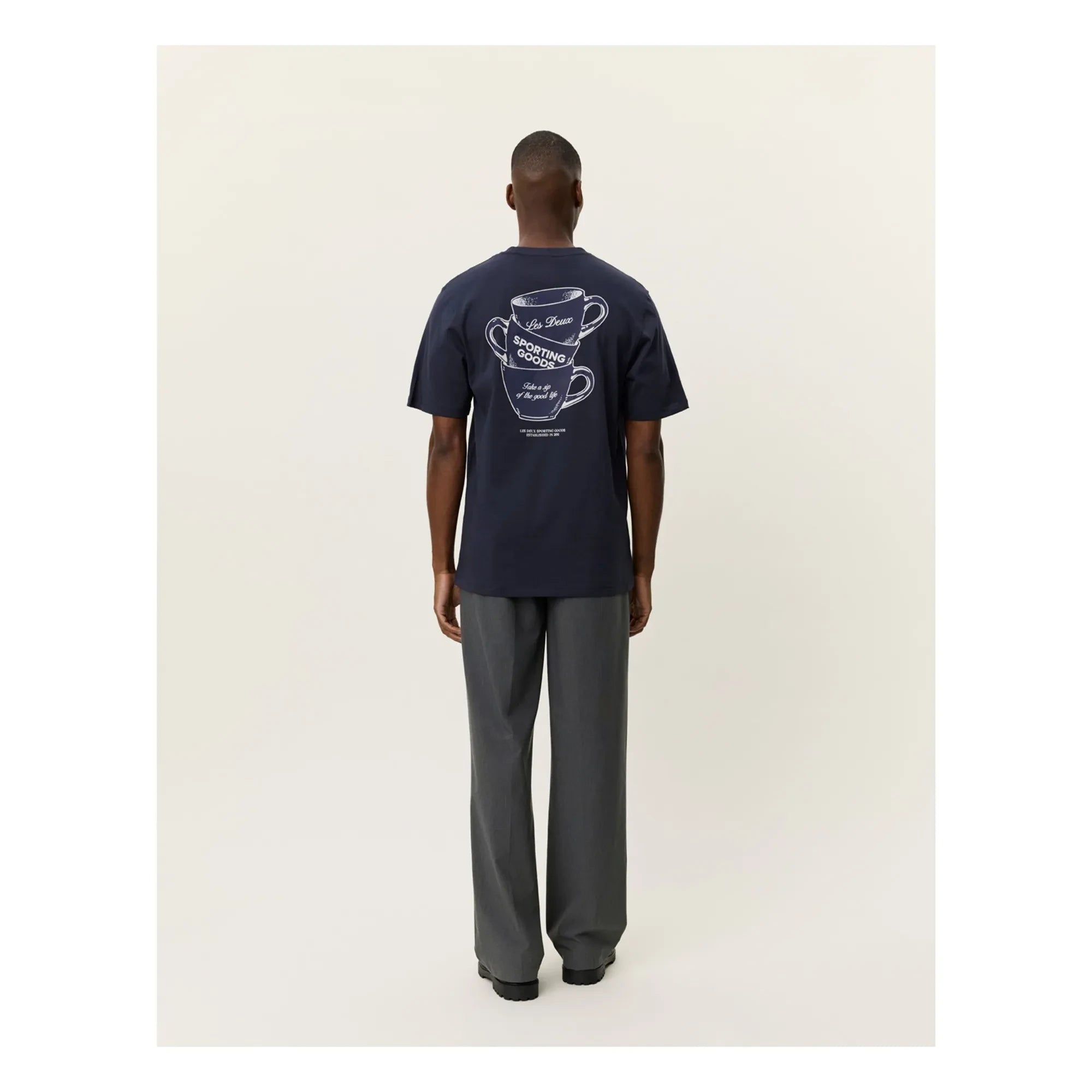 Les Deux - Ben Artist Baumwoll T-Shirt | Dunkelblau