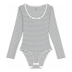Petit Bateau - Gestreifter Feinripp-Body | Weiß