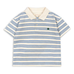 Konges Sløjd - Gepunktetes Gestreiftes Bio-Baumwoll-Polo-Shirt | Blau