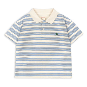 Konges Sløjd - Gepunktetes Gestreiftes Bio-Baumwoll-Polo-Shirt | Blau