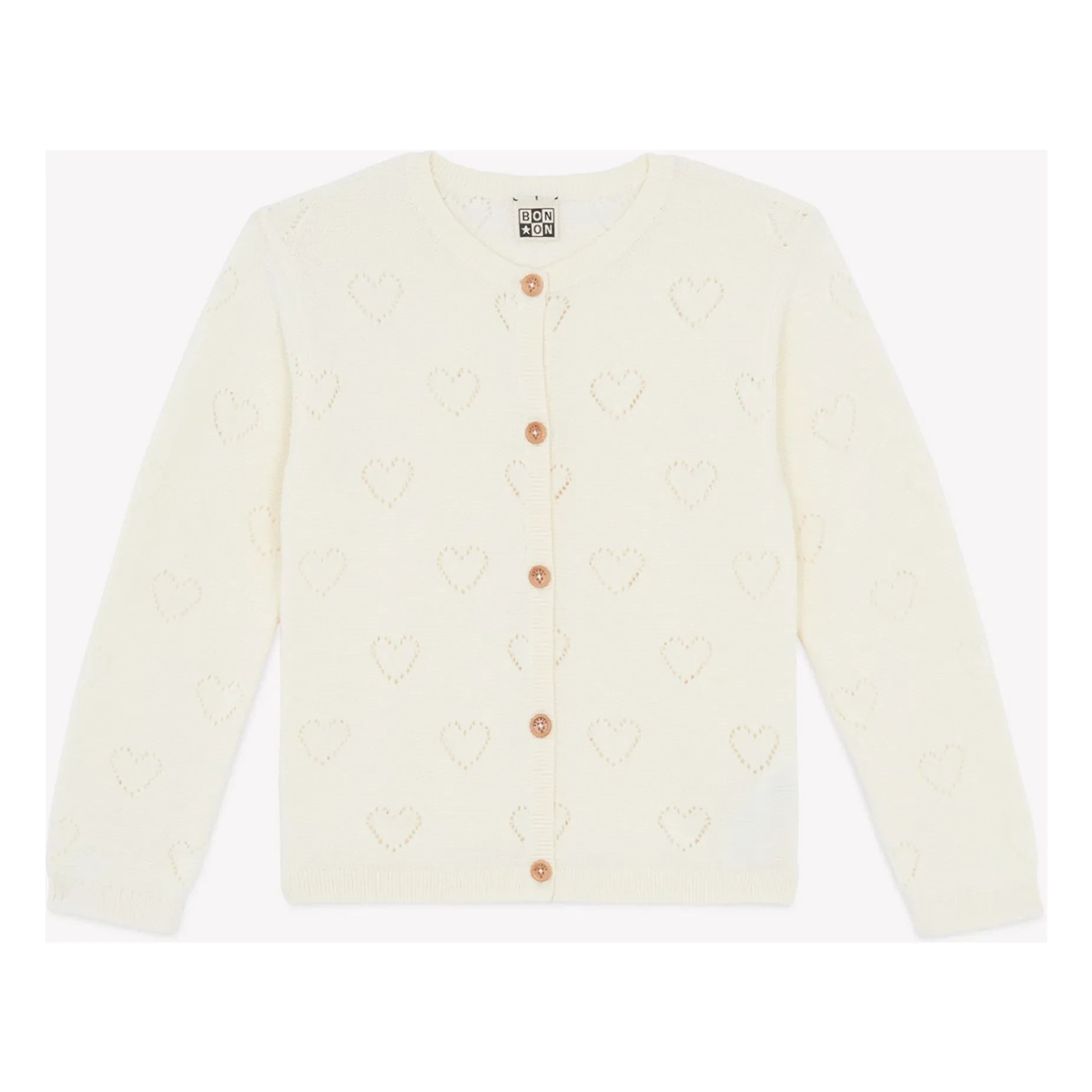 Bonton - Lilou Cœurs Strickjacke | Ecru