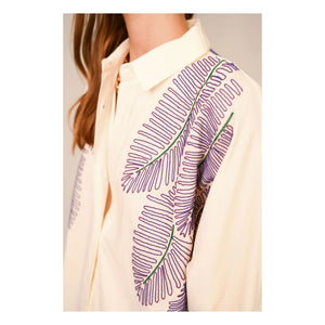 Sacrécoeur - Lou Taro besticktes Baumwoll-Voile-Kleid | Weiß