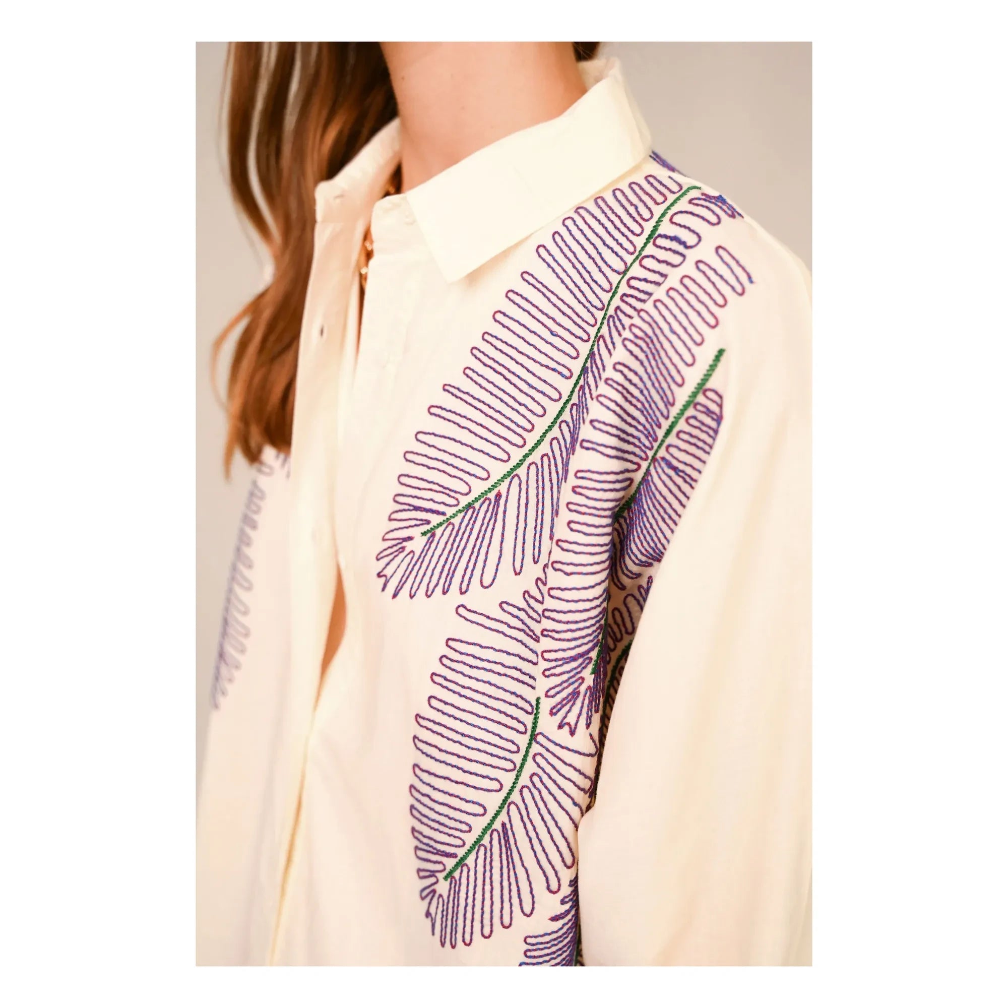 Sacrécoeur - Lou Taro besticktes Baumwoll-Voile-Kleid | Weiß