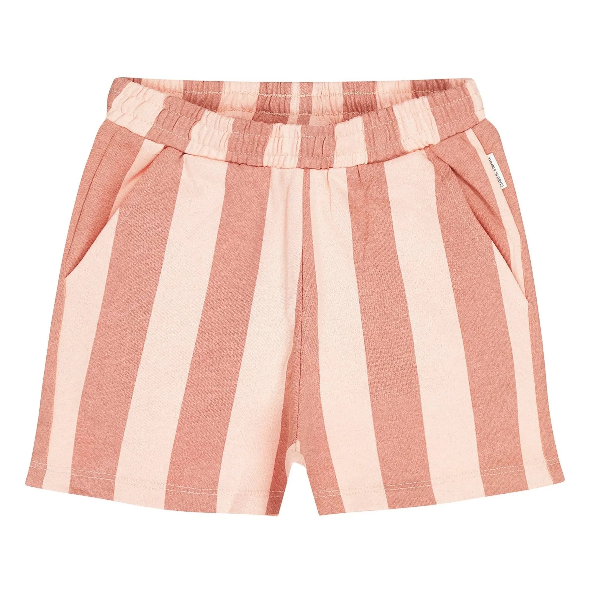 Tumble N'Dry – Lunario Gestreifte Shorts aus recycelter Baumwolle | Peach