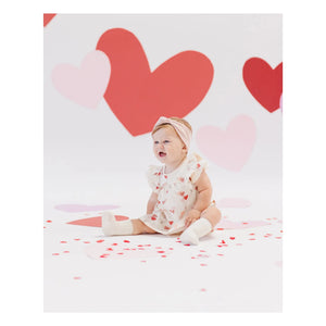 Quincy Mae - Kleid mit Herzmuster | Elfenbein