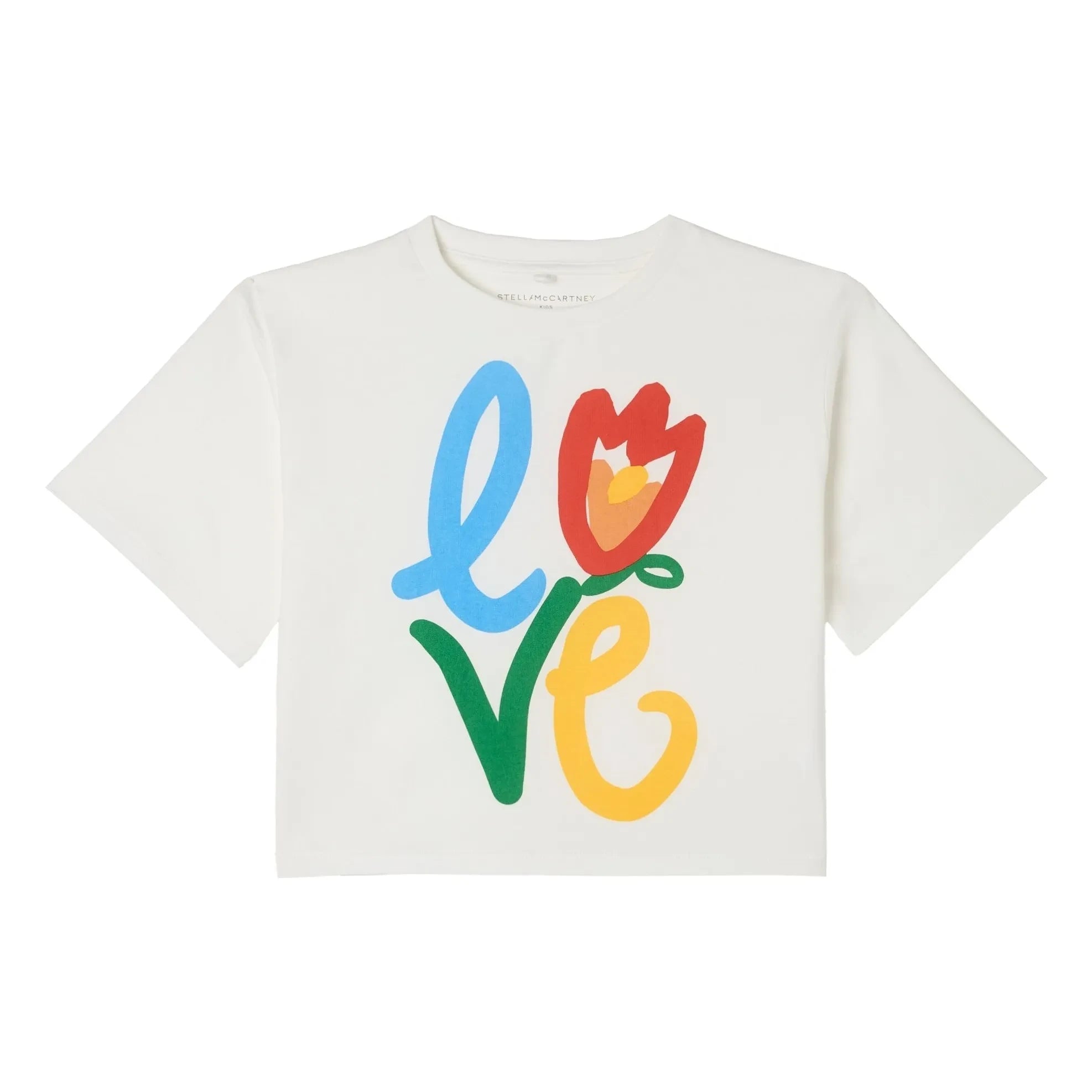 Stella McCartney Kids - Love Bio-Baumwoll-T-Shirt | Elfenbein