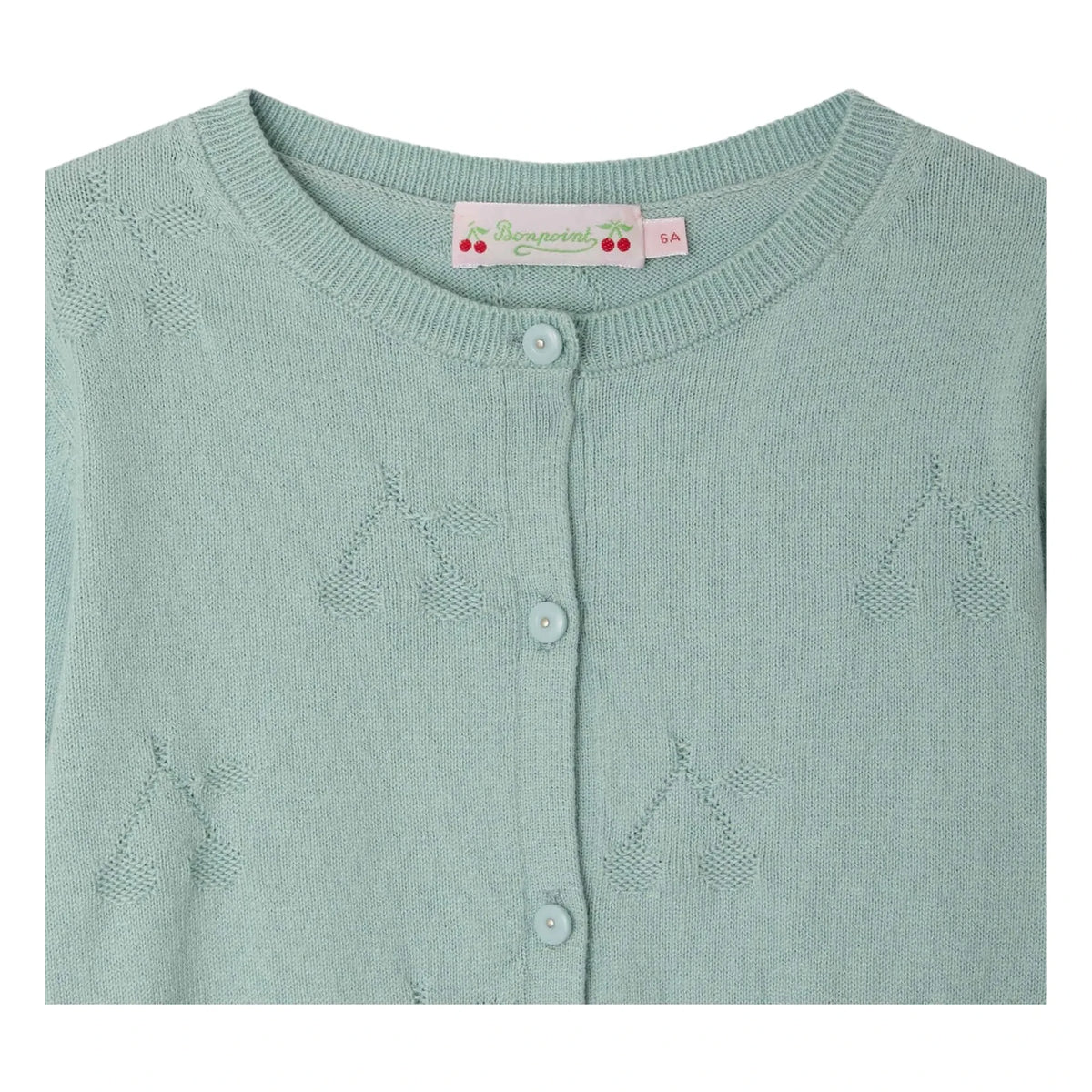 Bonpoint - Cardigan Pointelle Lysia Bio-Baumwolle | Celadon